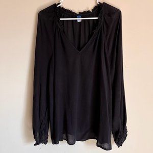 Old Navy Long Sleeve Semi-Sheer Blouse, Large
